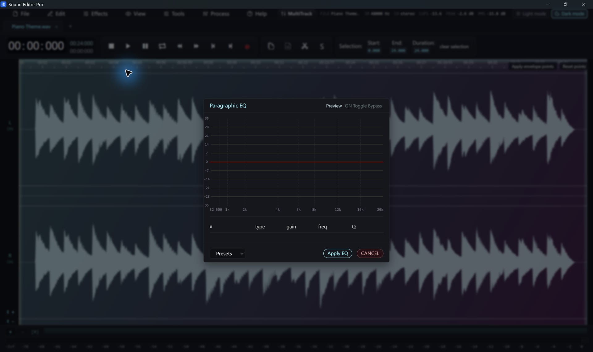 Sound Editor Pro Paragraphic EQ