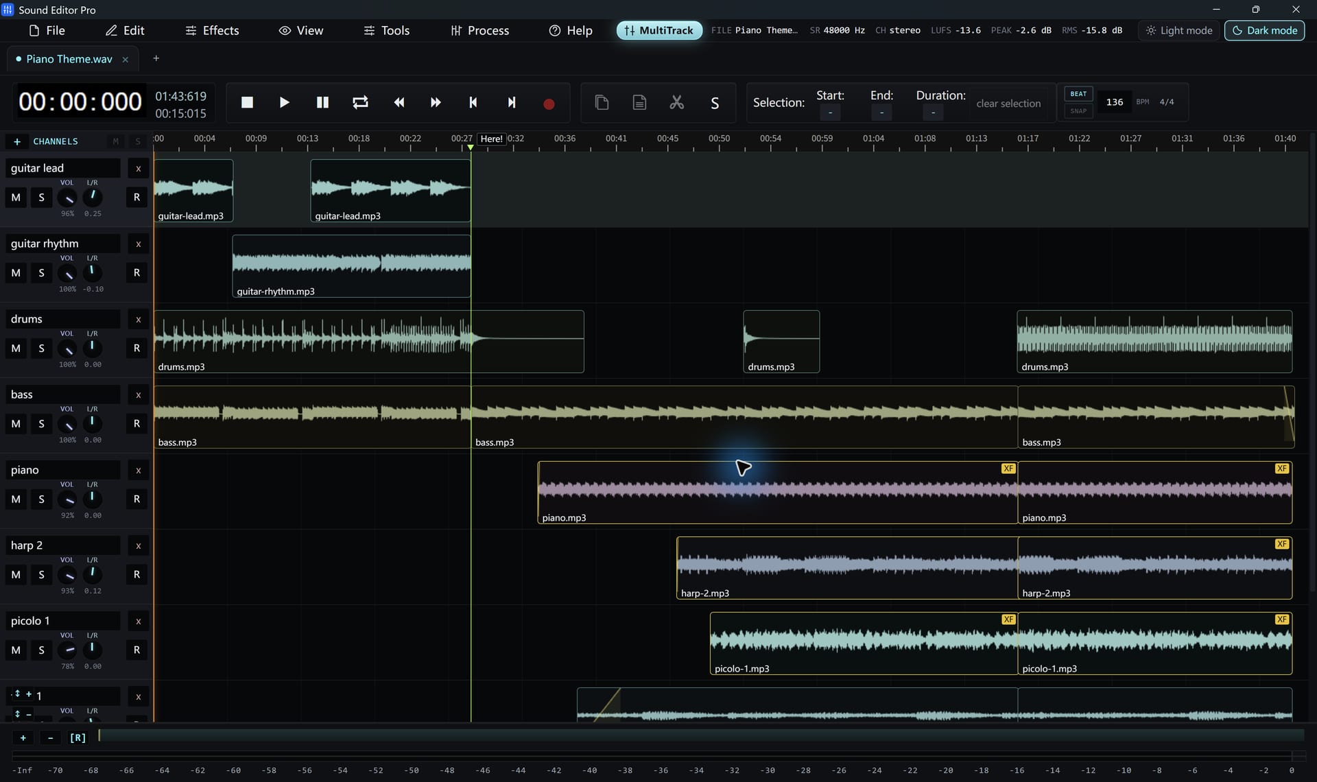 Sound Editor Pro Multitrack mixer